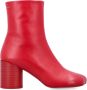 MM6 Maison Margiela Rode Gesloten Enkellaarsjes met Cilindrische Hak Red Dames - Thumbnail 1