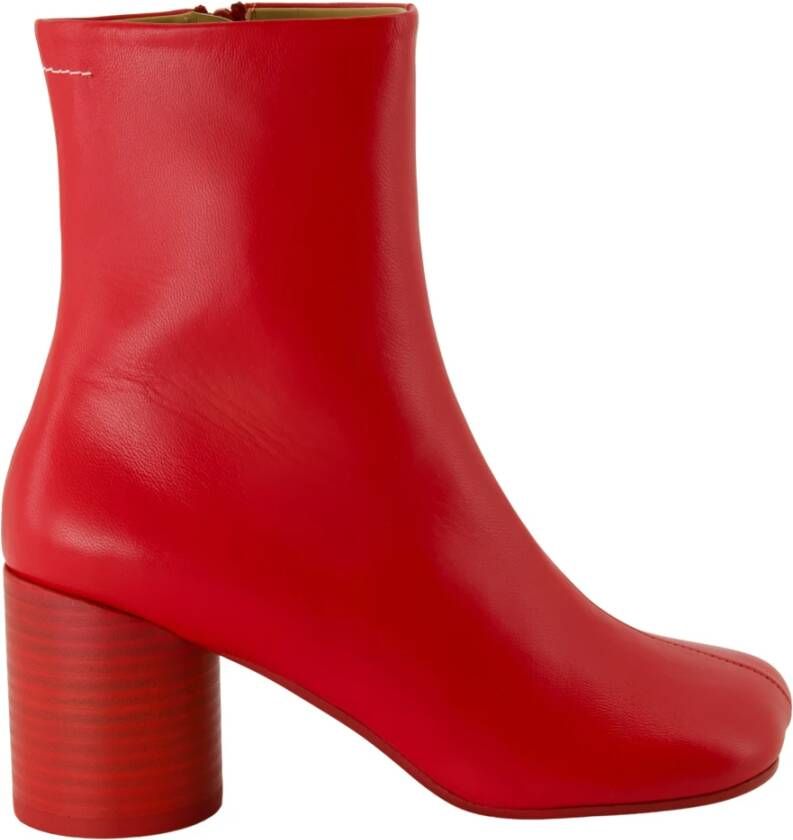 MM6 Maison Margiela Rode Leren Anatomische Laarzen Red Dames