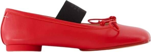 MM6 Maison Margiela Loafers & ballerina schoenen Ballet Ballerinas Leather Red in rood