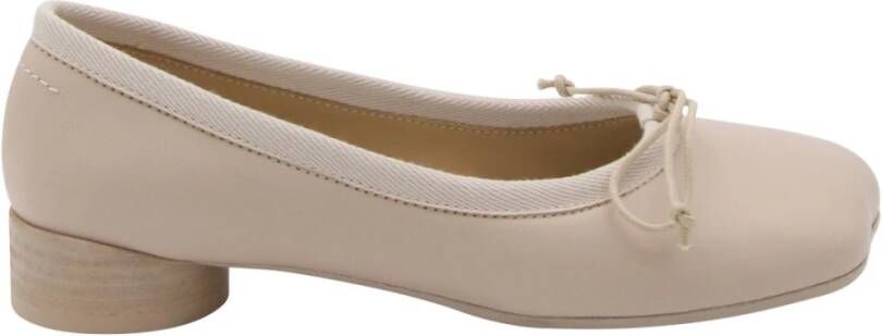 MM6 Maison Margiela Roze Tabi Pumps met Strikdetail Beige Dames