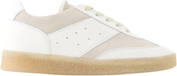 MM6 Maison Margiela Replica Leren Sneakers met Contrasterende Suède Inzetstukken White Dames