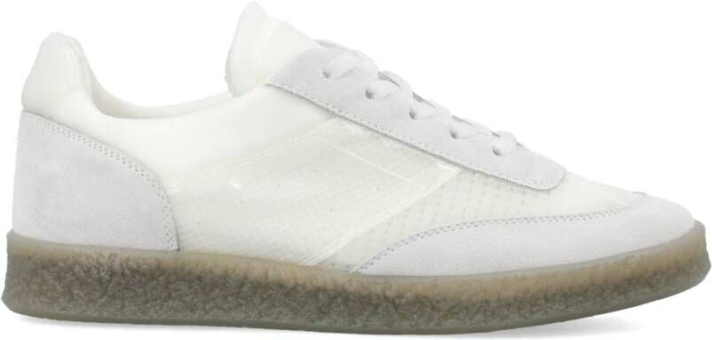 MM6 Maison Margiela Witte Leren en Suède Lage Sneakers White Heren