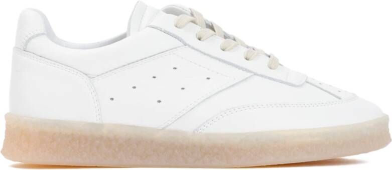 MM6 Maison Margiela Witte Leren Sneakers Stijlvolle Casual Schoenen White Dames