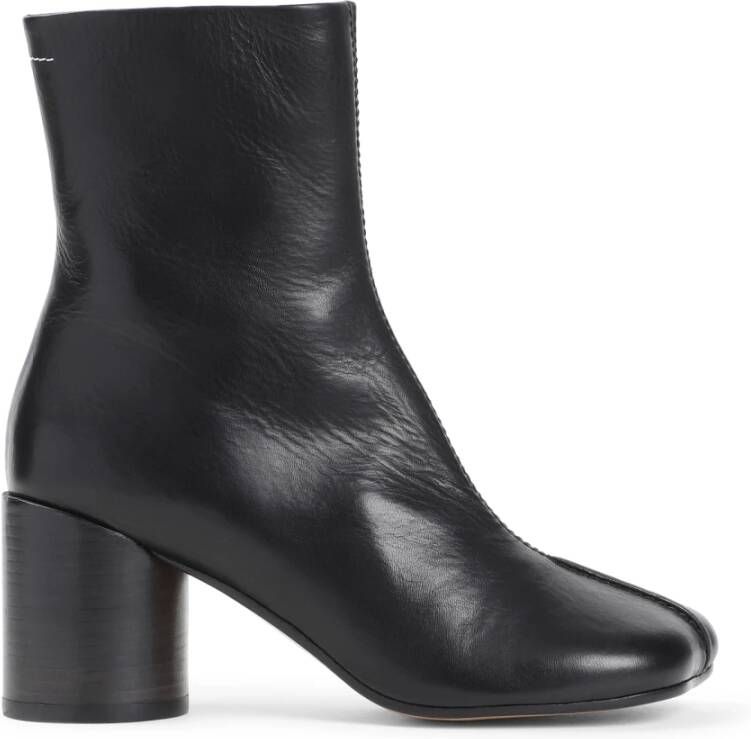 MM6 Maison Margiela Zwarte Enkellaarsjes Verhogen Stijl Black Dames