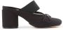 MM6 Maison Margiela Zwarte Leren Boogdetail Instap Schoenen Black Dames - Thumbnail 1