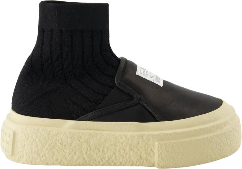 MM6 Maison Margiela Zwarte Sleehak Sok Sneakers Black Dames