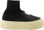 MM6 Maison Margiela Zwarte Sleehak Sok Sneakers Black Dames - Thumbnail 1