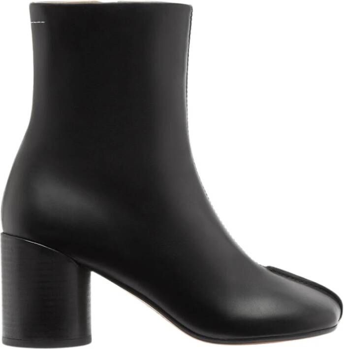 MM6 Maison Margiela Zwarte Stitch-out Enkellaarzen Black Dames