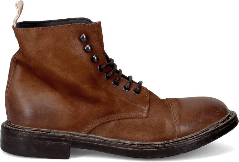 Moma Bruin leren veterschoen Brown Heren