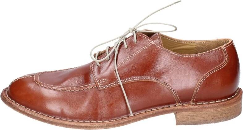 Moma Elegante Leren Schoenen voor Mannen Brown Heren