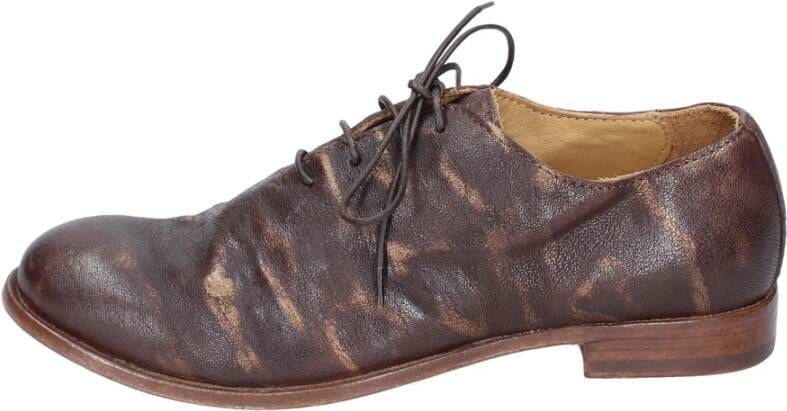 Moma Elegante Leren Schoenen voor Vrouwen Brown Dames