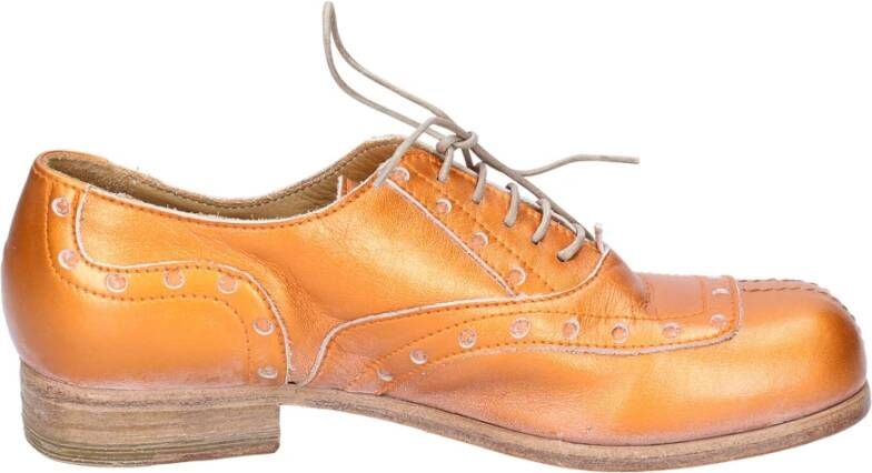 Moma Elegante Leren Schoenen voor Vrouwen Orange Dames