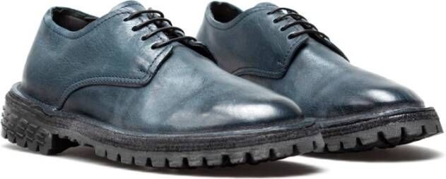 Moma Elegante leren veterschoenen voor dames Blue Dames