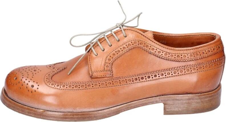 Moma Elegante Leren Vintage Herenschoenen Brown Heren