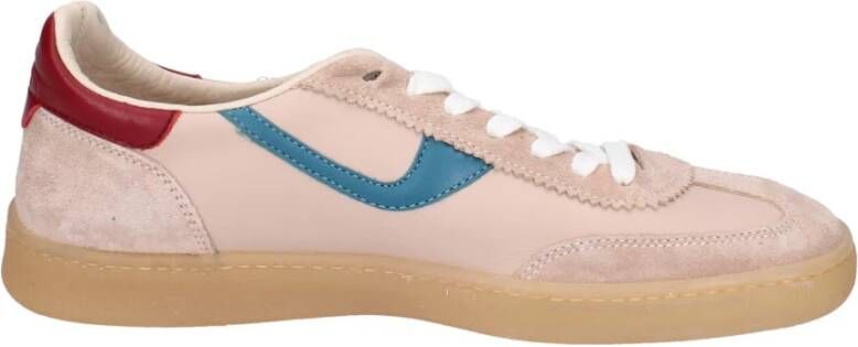 Moma Glanzende Leren Damessneakers Pink Dames