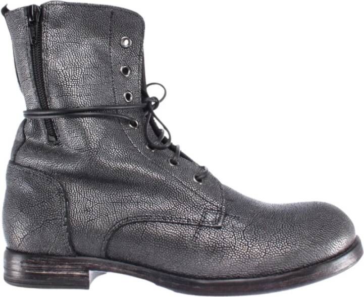 Moma Grijze Leren Schoenen Gray Dames