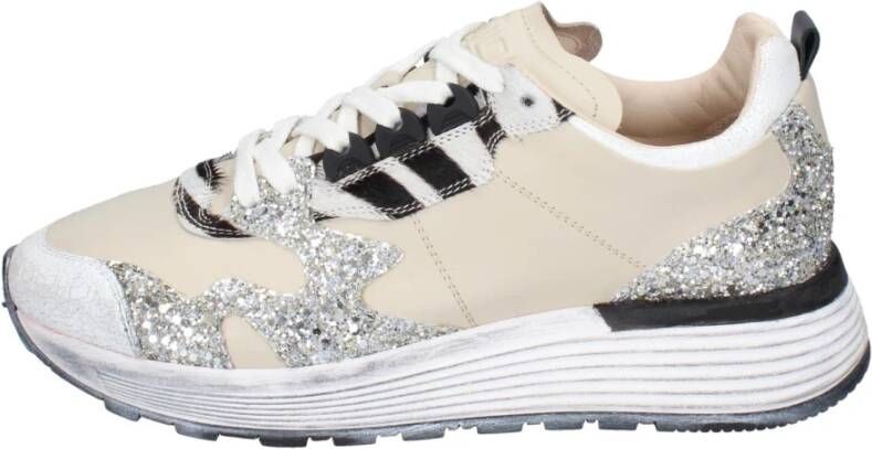 Moma Leren Damessneakers Beige Dames