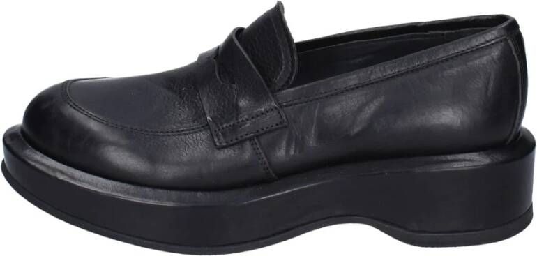 Moma Leren Loafers Black Dames