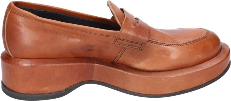 Moma Leren Loafers voor Vrouwen Brown Dames