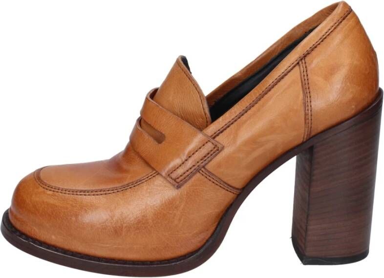 Moma Leren Loafers voor Vrouwen Brown Dames