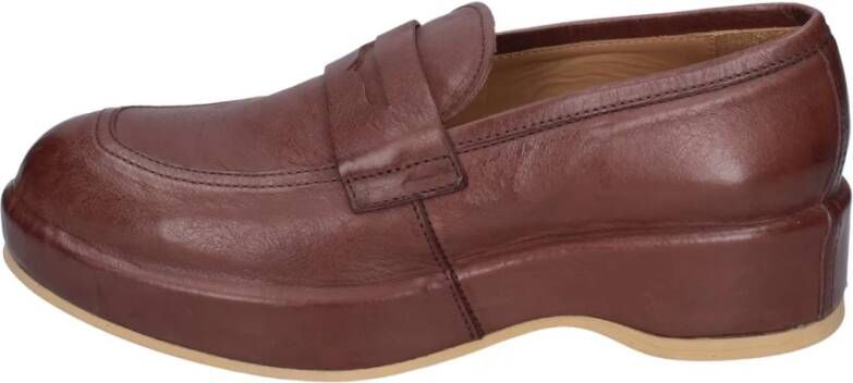 Moma Leren Loafers voor Vrouwen Brown Dames