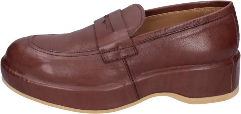 Moma Leren Loafers voor Vrouwen Brown Dames