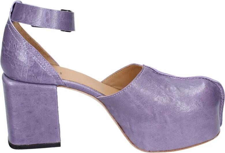 Moma Leren sandalen voor vrouwen Purple Dames