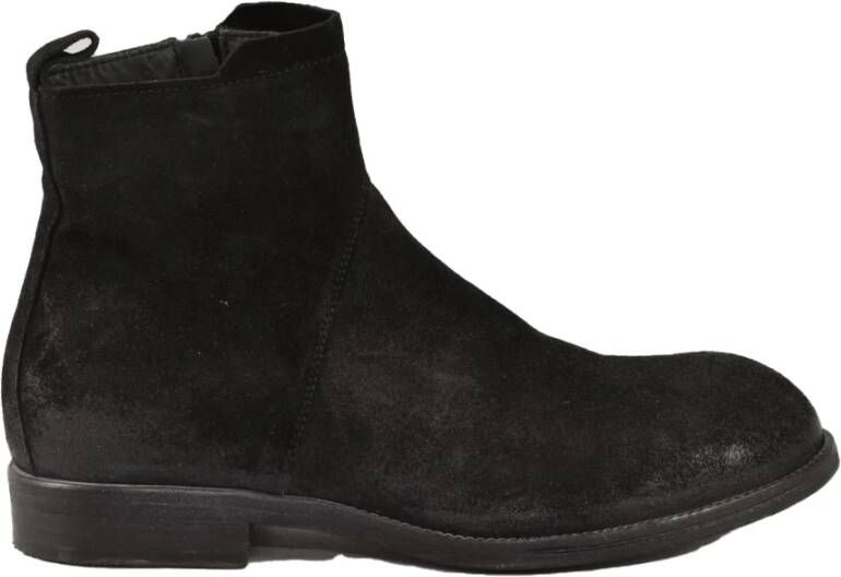 Moma Leren schoenen met rubberen zool Black Heren