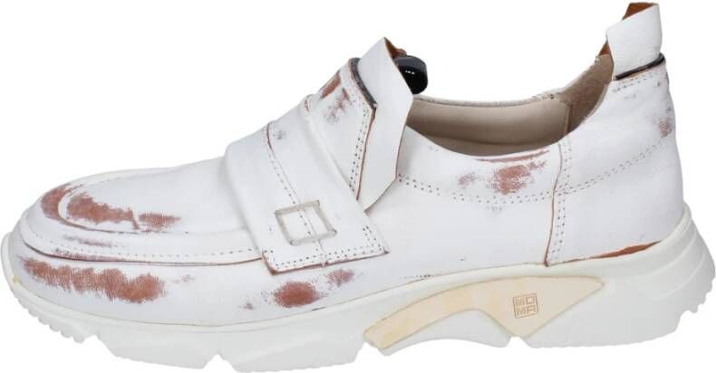 Moma Leren Slip On Sneakers voor Vrouwen White Dames