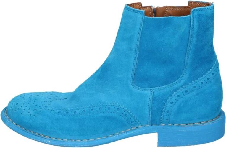 Moma Suede Enkellaarzen voor vrouwen Blue Dames