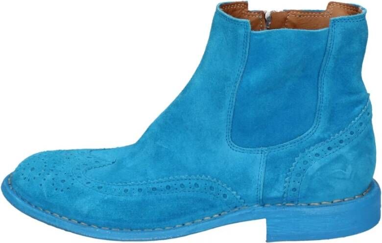 Moma Suede Enkellaarzen voor Vrouwen Blue Dames