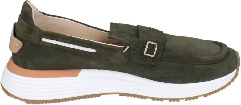 Moma Suede Loafers voor Mannen Green Heren