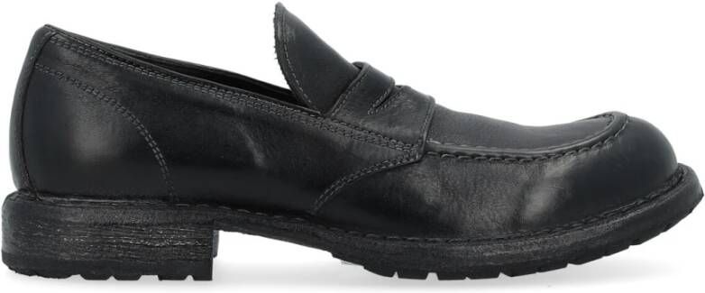 Moma Zwarte leren mocassin Black Dames