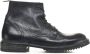 Moma Zwarte Leren Veterschoenen Black Heren - Thumbnail 1