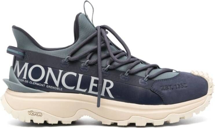 Moncler Blauwe Sneakers met Ripstop Textuur Blue Heren