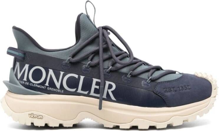 Moncler Blauwe Sneakers voor Mannen Blue Heren