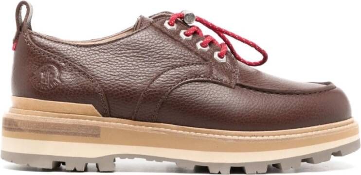 Moncler Bruine Derby Schoenen met Logo Brown Heren