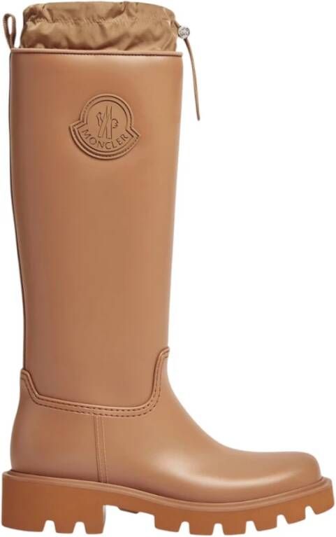 Moncler Bruine Hoge Regenlaarzen Waterdicht Minimalistisch Brown