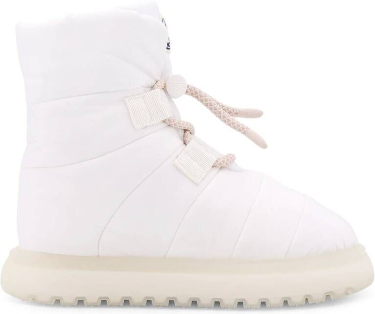 Moncler Gewatteerde nylon enkellaarzen met trekkoord White Dames