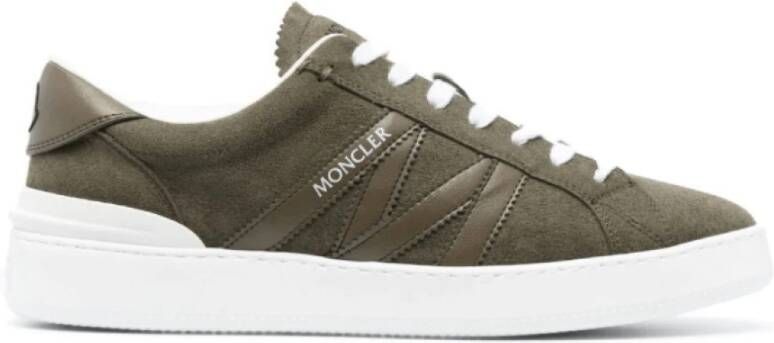 Moncler Groene panelled sneakers met logo print Green Heren