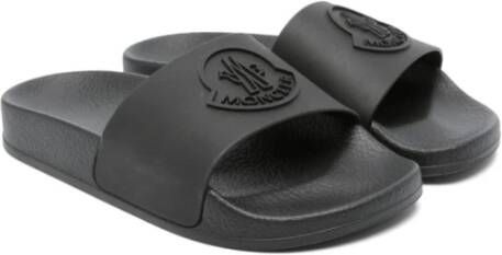 Moncler Kinderen Zwarte Sandalen met Logo Detail Black Dames