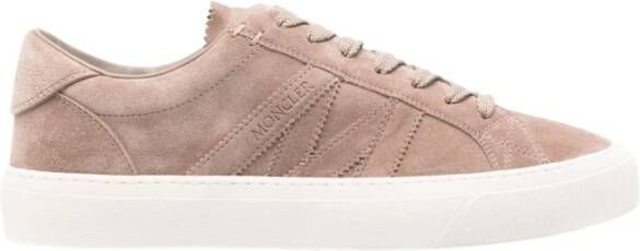 Moncler Lage Top Sneakers Beige Suède Monaco Beige Heren