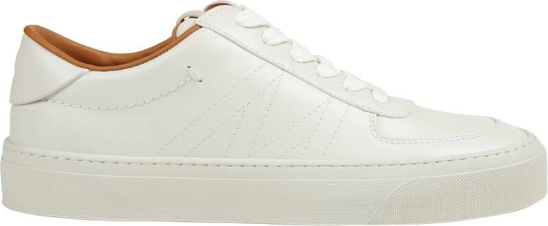 Moncler Witte Leren Lage Sneakers White Heren