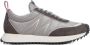 Moncler Lage Top Sneakers Wit Leer Logo Patch Ronde Neus Veters Rubberen Zool Gray Heren - Thumbnail 1