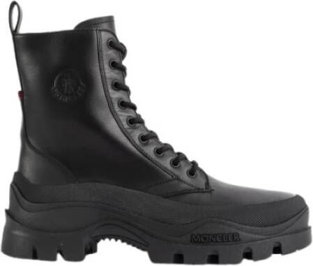 Moncler Larue Treck Leren Veterschoenen Black Heren