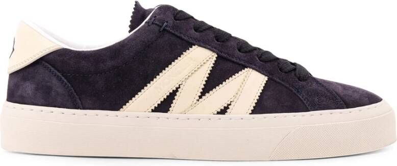 Moncler Leren Sneakers met Logopatch Blue Heren