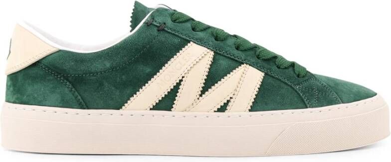 Moncler Leren Sneakers met Monogram Patch Green Heren