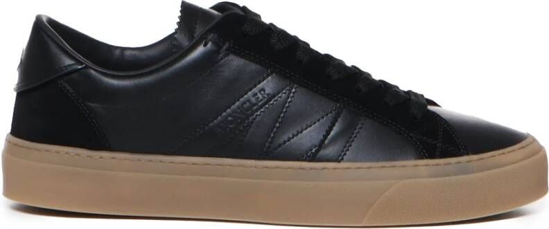 Moncler Leren Vetersneakers Zwart Biscuit Black Heren