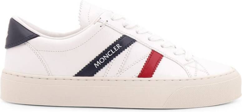 Moncler Logo Print Leren Sneakers White Dames