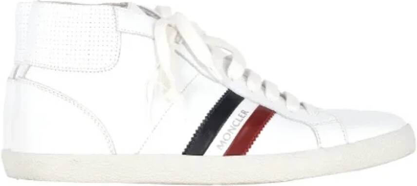 Moncler Pre-owned Leather sneakers White Heren